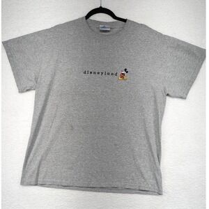 Vintage Disneyland Mickey Mouse T-shirt‎ Gray Made in USA Large Retro Tee
